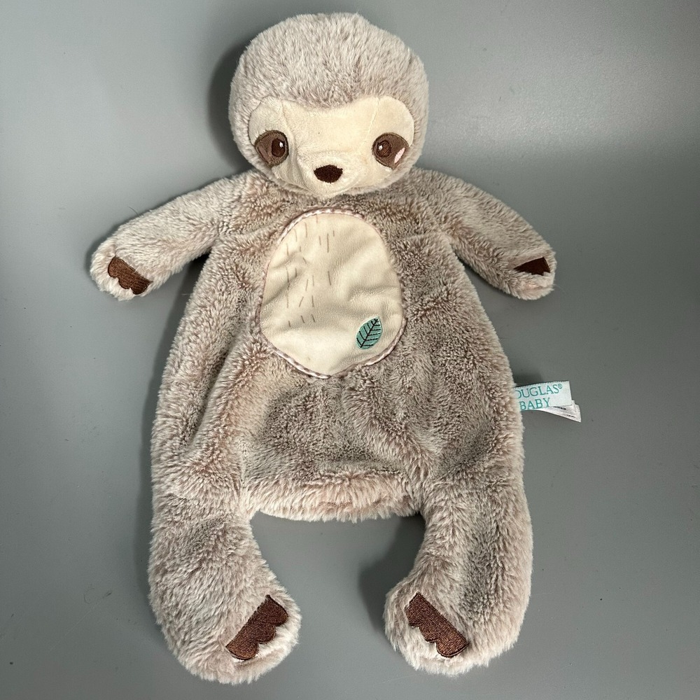 Douglas Baby Sloth Plush Lovey Security Blanket Brown Tan Soft Stuffed Animal